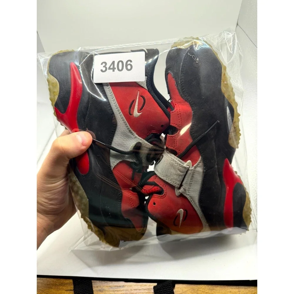 Nike Air Zoom Turf 643230-600 Boys 7 Sneaker Fire Red Black‎ Nubuck Racing Shoes